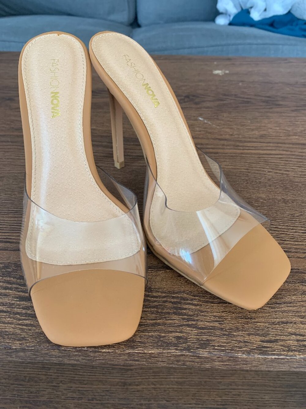 FN Clear Nude/Tan heels